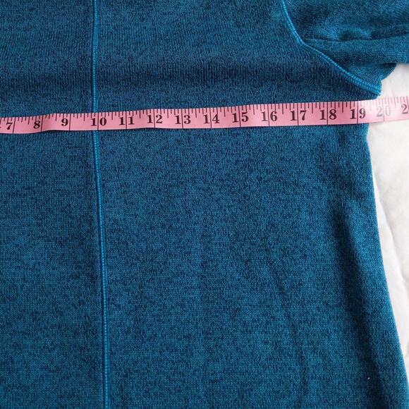 Lands' End Sport Women's Medium Turquoise Fleece Cowl Neck Pullover - Picture 6 of 7